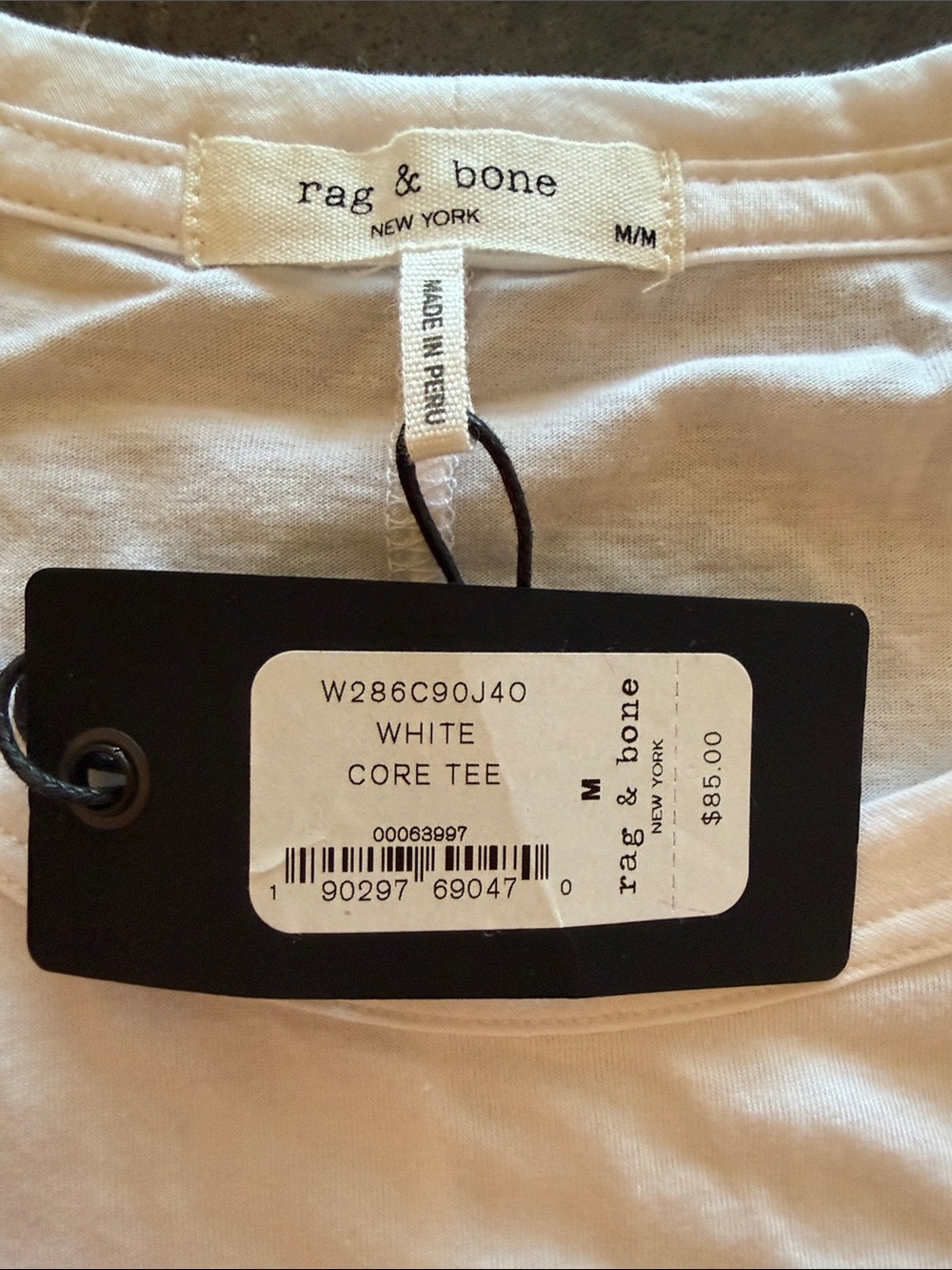 NWT rag & bone Core White Crew Neck Tee - Picture 3 of 3